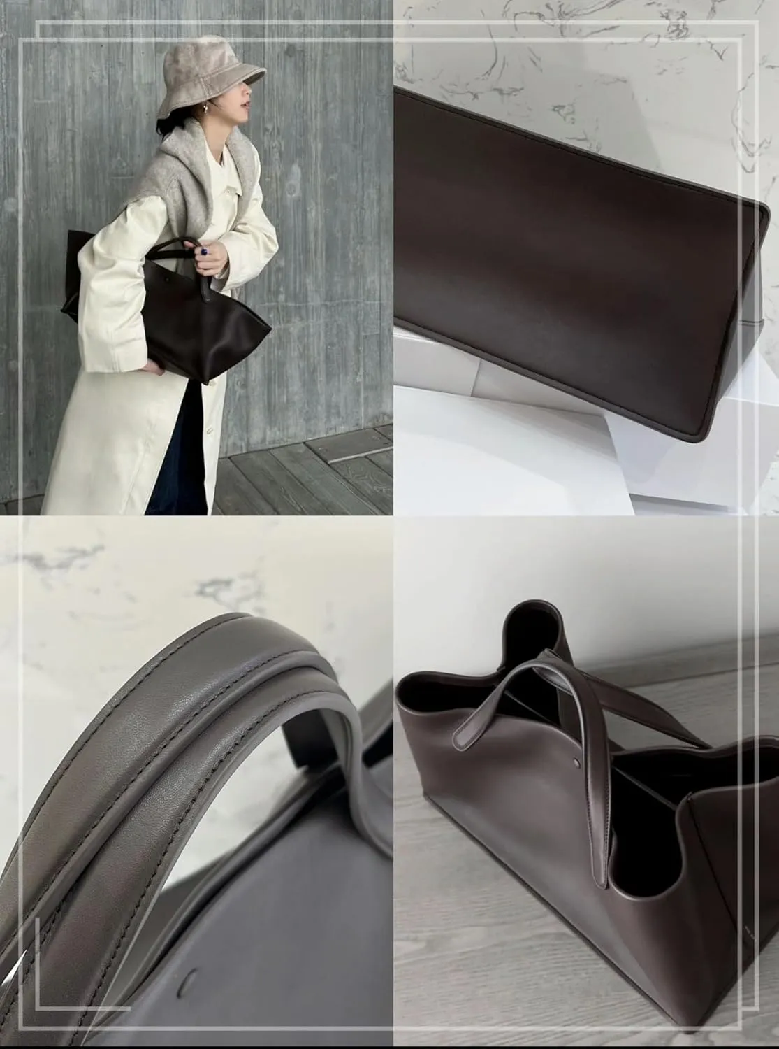 Aimery Genuine Leather Tote Bag, Top Handle Satchel, Waterproof Casual Shoulder Bag for Women