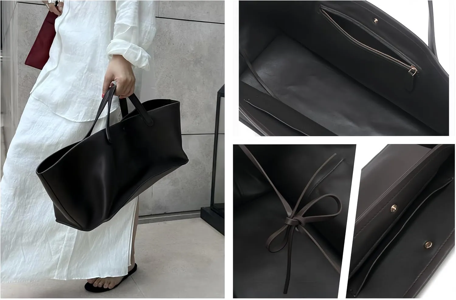 Aimery Genuine Leather Tote Bag, Top Handle Satchel, Waterproof Casual Shoulder Bag for Women