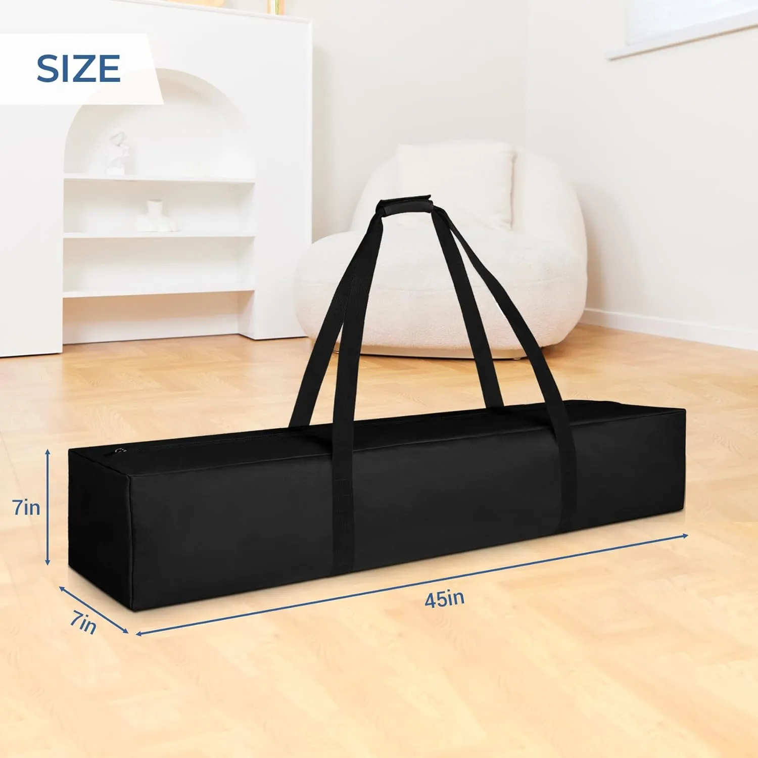 COOLBEBE 45Inches Tripod Carrying Case Bag Water Resistant Long Duffle Bag, Extra Large Zipper Foldable Storage Bag for Fishing Pole, Tripod, Tent, Umbrella (45inch, Black)