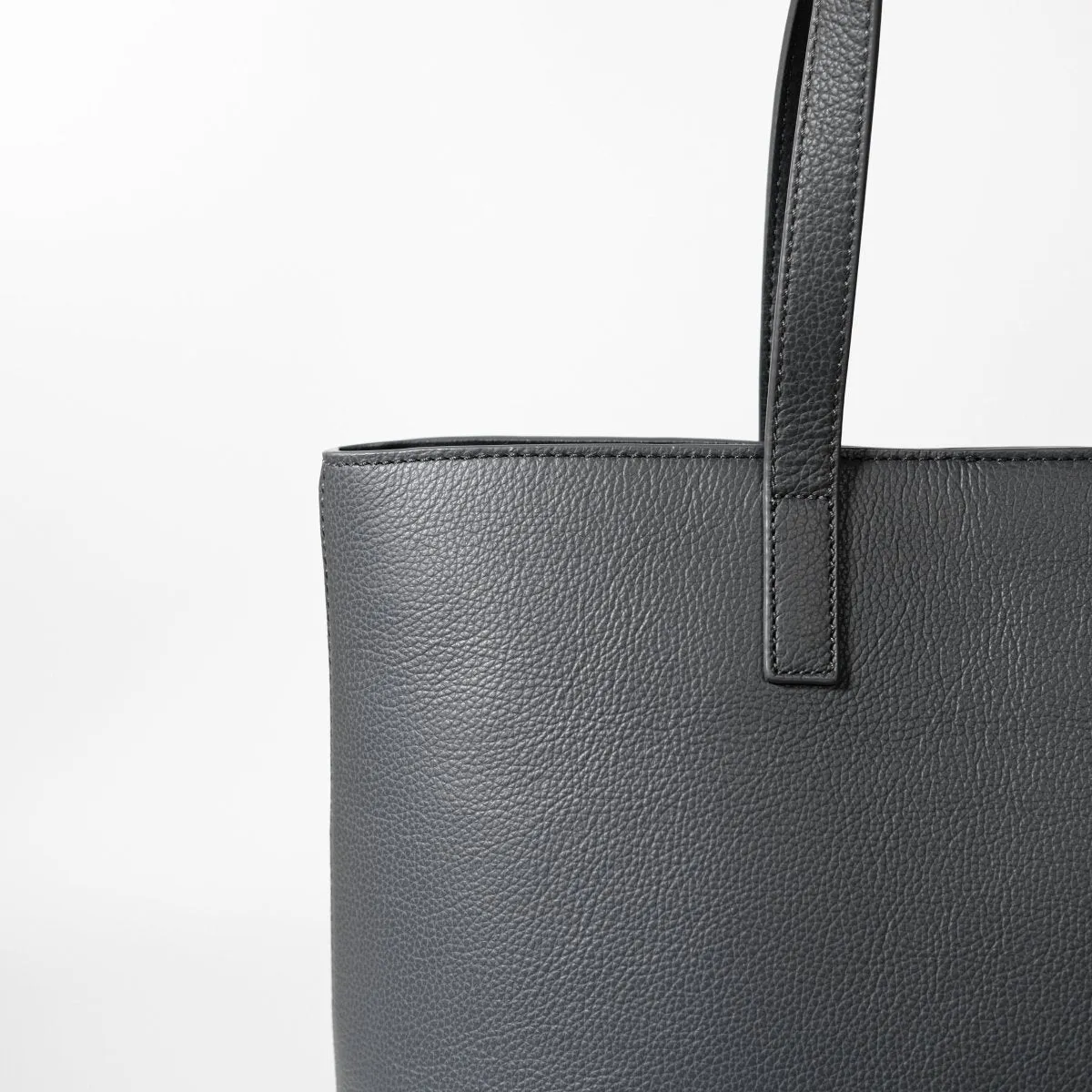 Italian Leather Casual Tote (Grey)