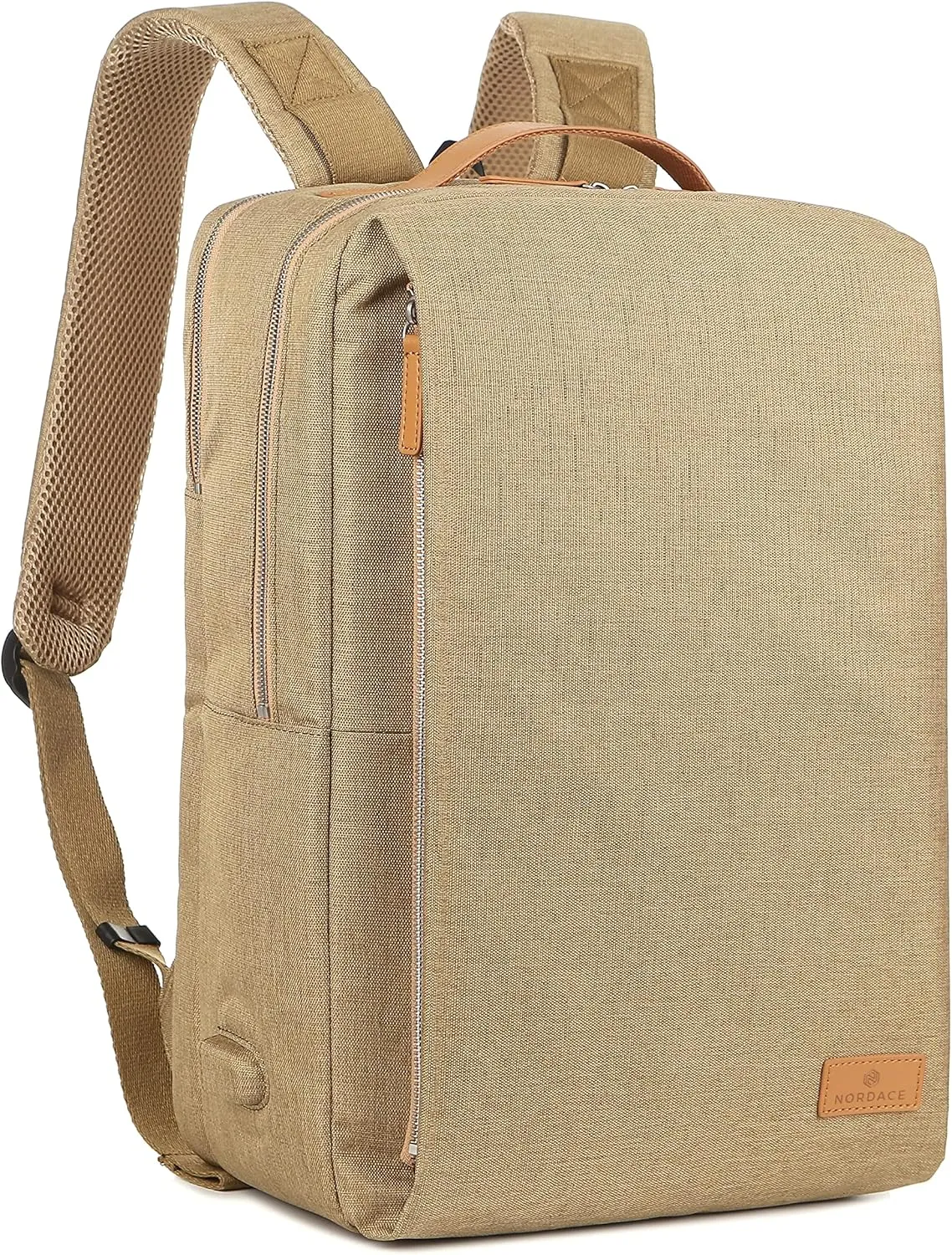 Nordace Siena Smart Backpack with USB Charging - 15.6 Inch Laptop Backpack, 19L Daily Backpack for Travel, Everyday, or Work (Khaki)