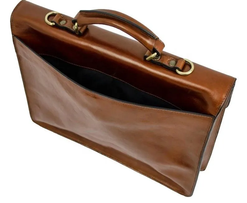 Past Master Blue Lodge California Regulation Briefcase - Brown Leather