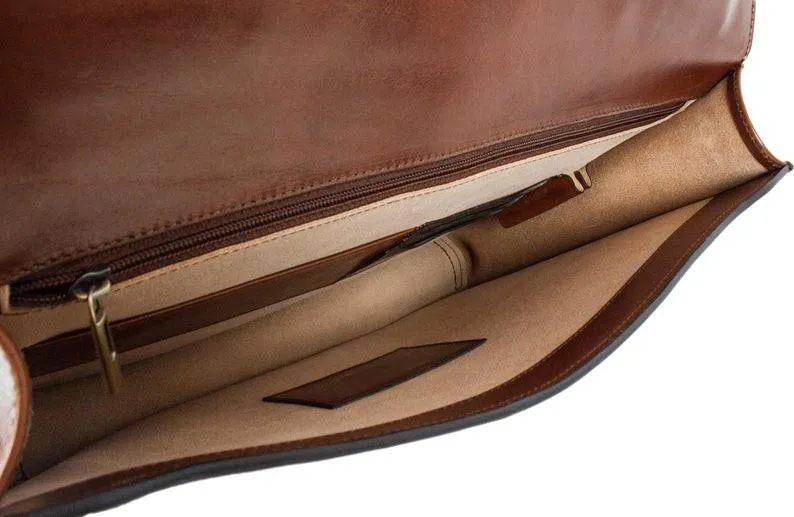 Past Master Blue Lodge California Regulation Briefcase - Brown Leather