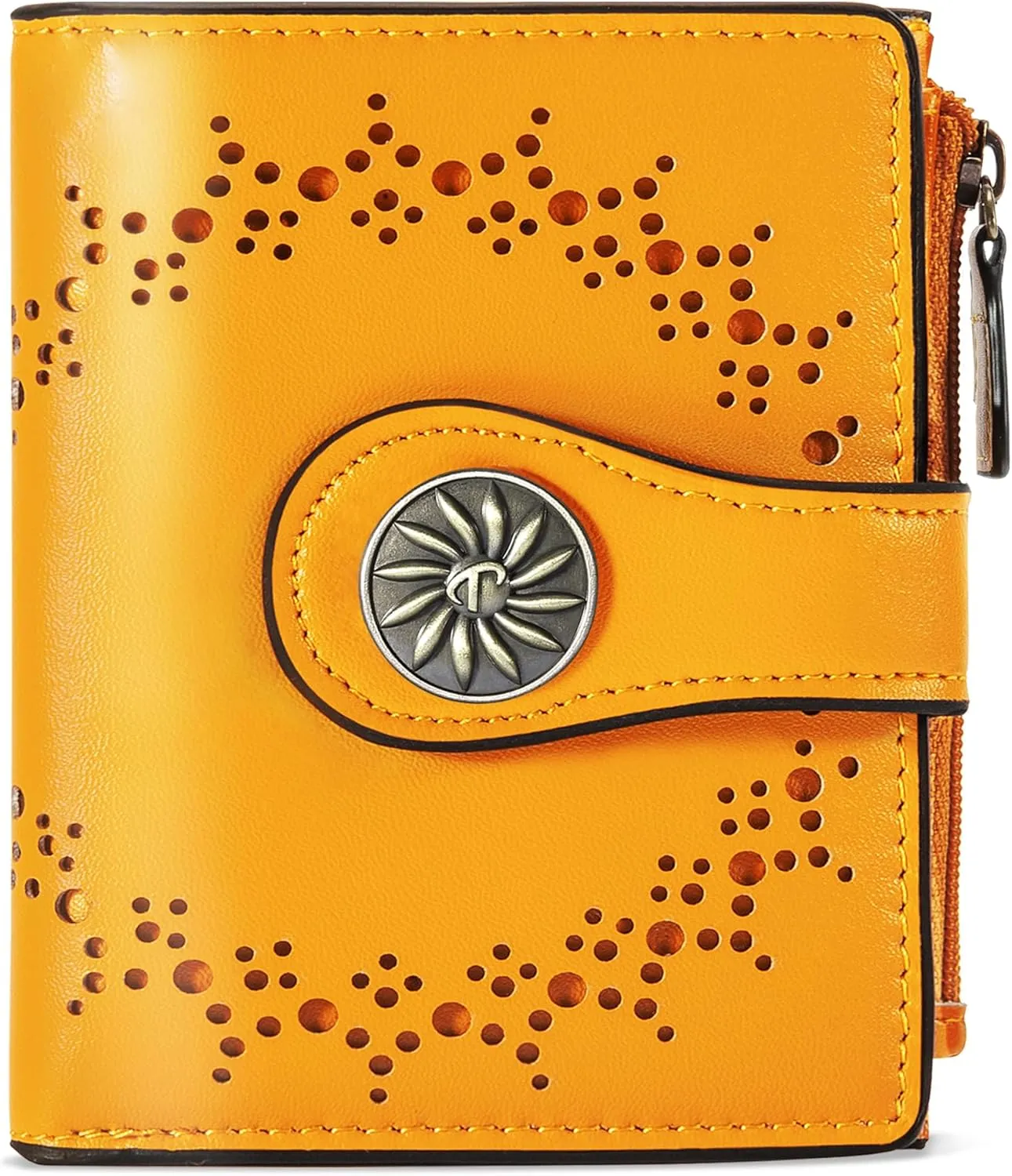 Small Wallet for Women Bifold RFID Blocking Card Holder Leather Wallets with Zipper Coin Pocket
