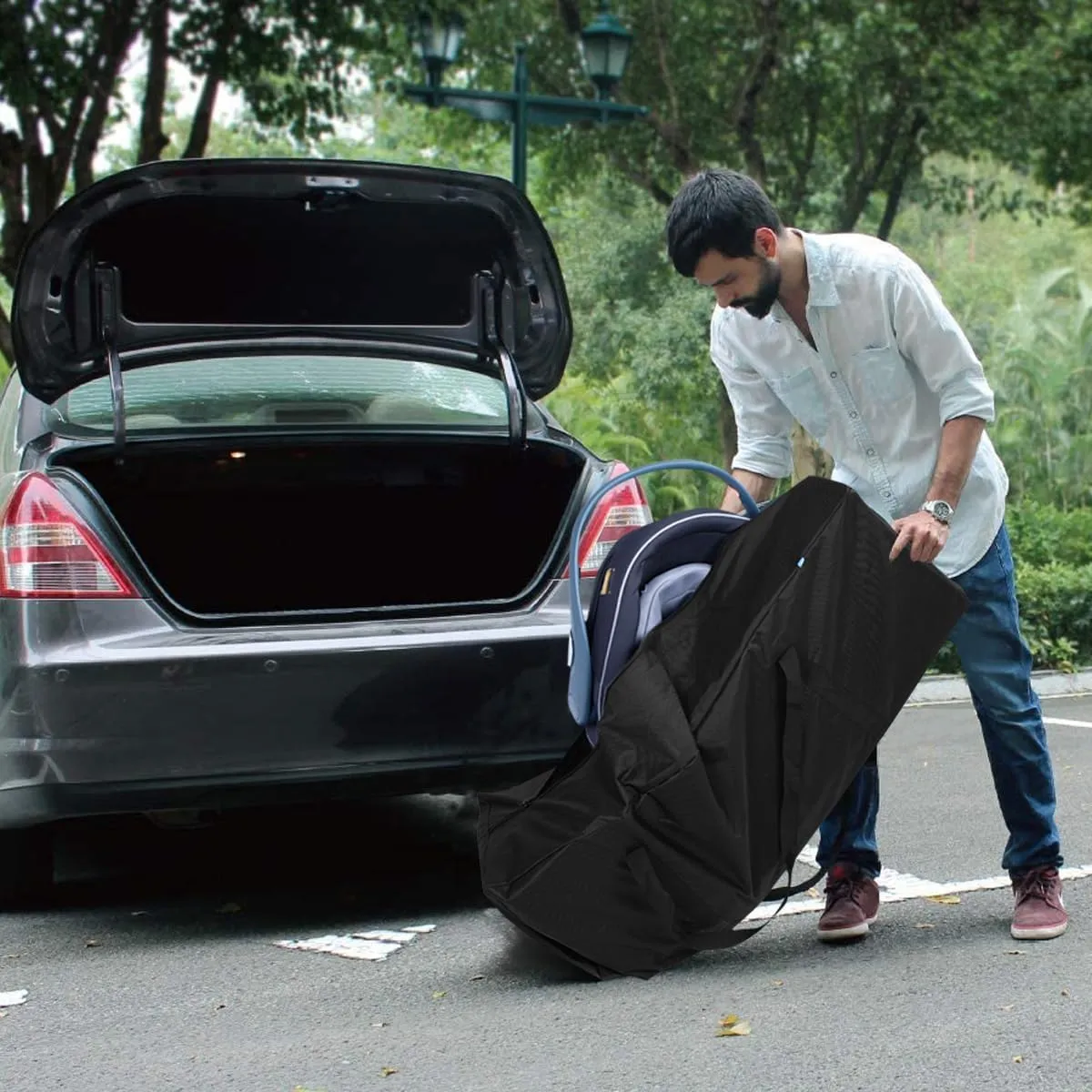 Sports Duffle Bag - Extra Large Travel Duffel Luggage Bag with Upgrade Zipper, Durable & Water Resistant, Black, Black, 42inch, Classic