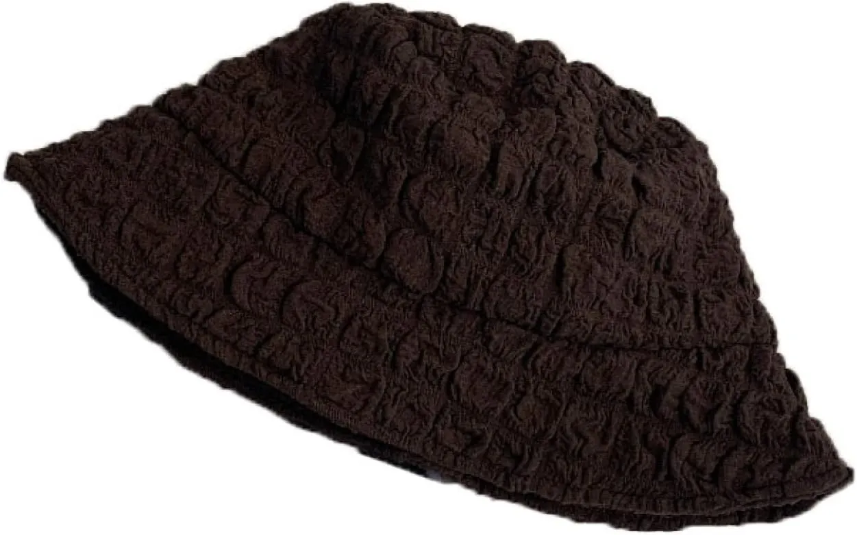 Spring Summer Bucket Hat for Women Soft Charming Fisherman Hat Foldable Bucket Cap Pleated All-In-One for Women