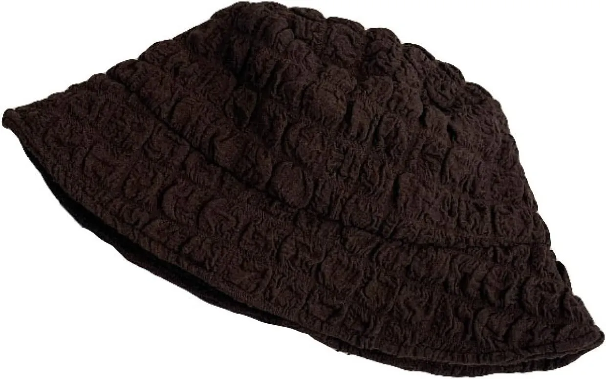 Spring Summer Bucket Hat for Women Soft Charming Fisherman Hat Foldable Bucket Cap Pleated All-In-One for Women