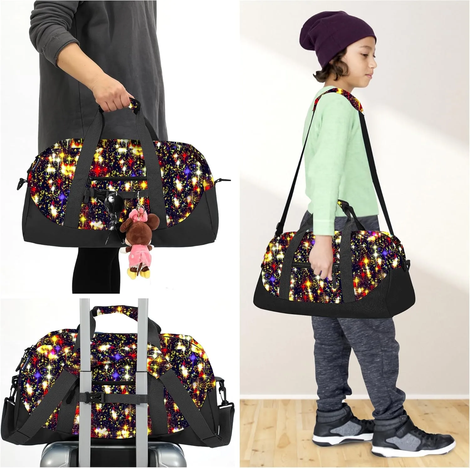 Stumdo Kids Overnighter Duffel Bags for kids, Carry-On Size & Ideal for School Practice or Overnight Travel Weekender Tote for Travel Gym Sport bag for Boys & Girls, 11-ddeng, Style
