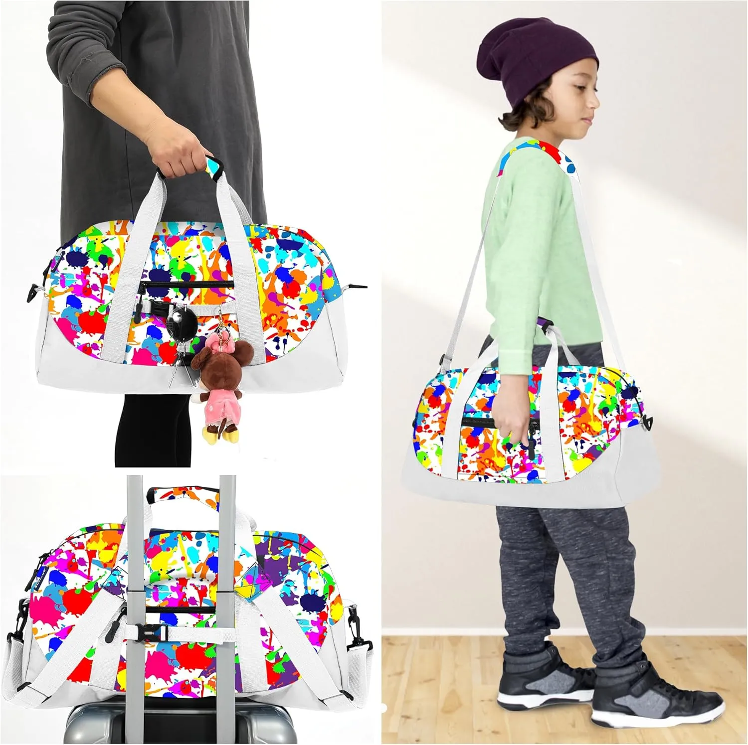 Stumdo Kids Overnighter Duffel Bags for kids, Carry-On Size & Ideal for School Practice or Overnight Travel Weekender Tote for Travel Gym Sport bag for Boys & Girls, 11-wcai, Style