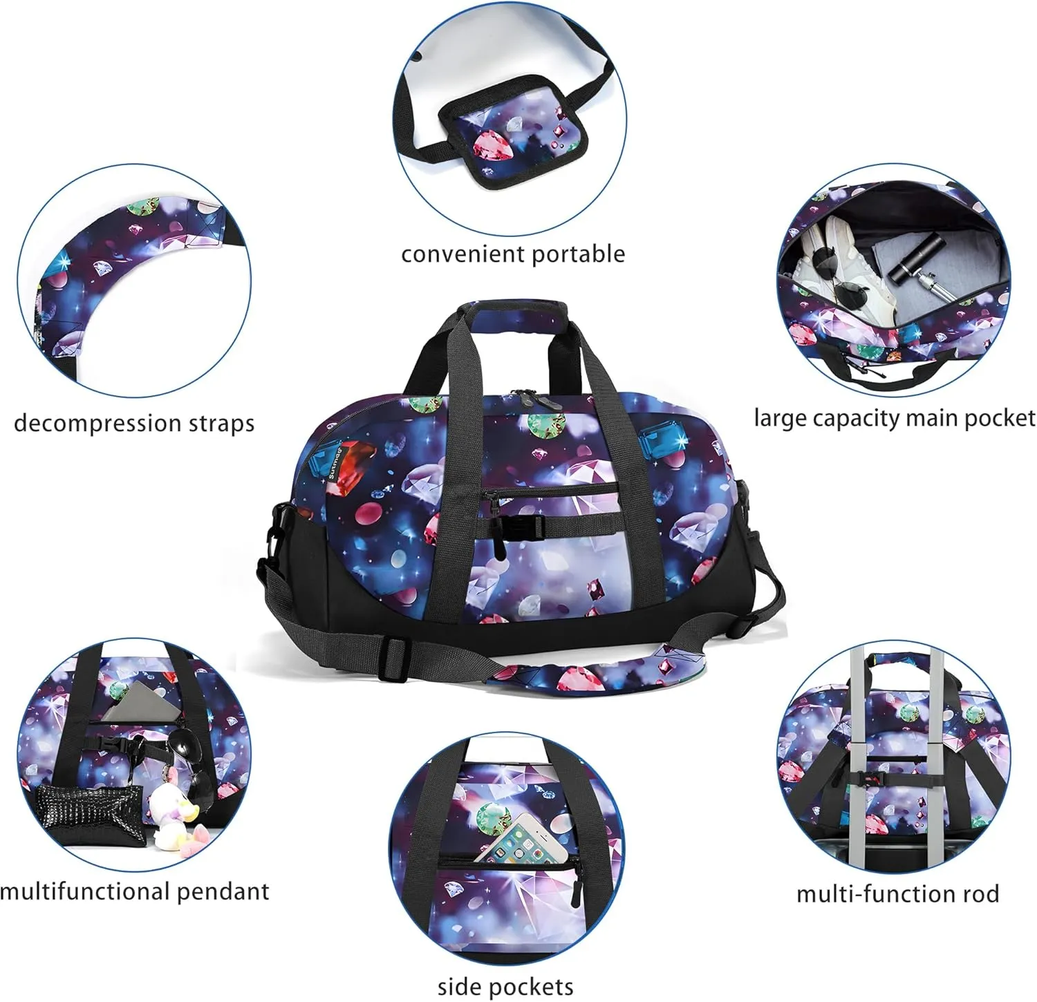 Stumdo Kids Overnighter Duffel Bags for kids, Carry-On Size & Ideal for School Practice or Overnight Travel Weekender Tote for Travel Gym Sport bag for Boys & Girls, 11-zshi, Style