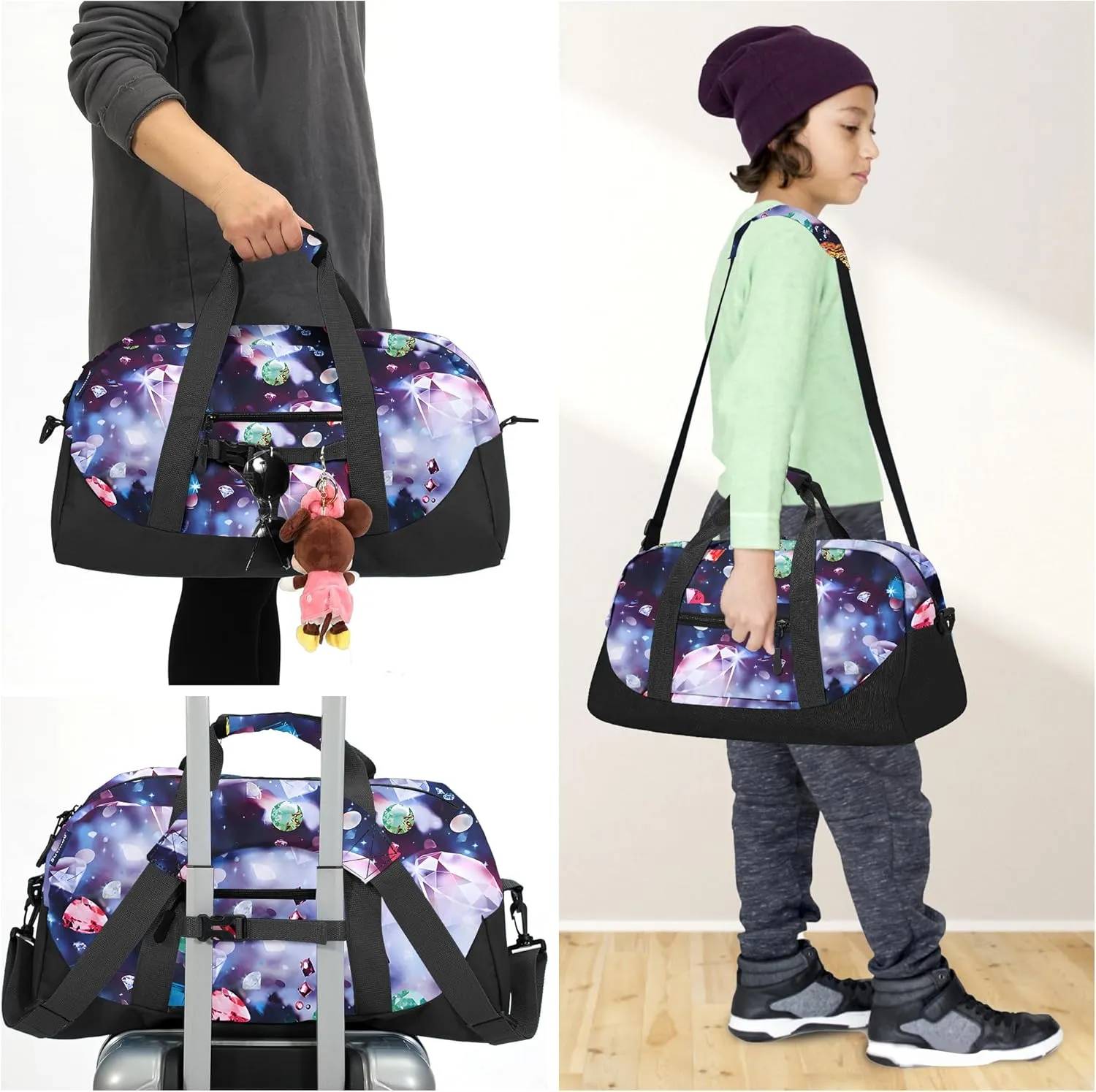 Stumdo Kids Overnighter Duffel Bags for kids, Carry-On Size & Ideal for School Practice or Overnight Travel Weekender Tote for Travel Gym Sport bag for Boys & Girls, 11-zshi, Style