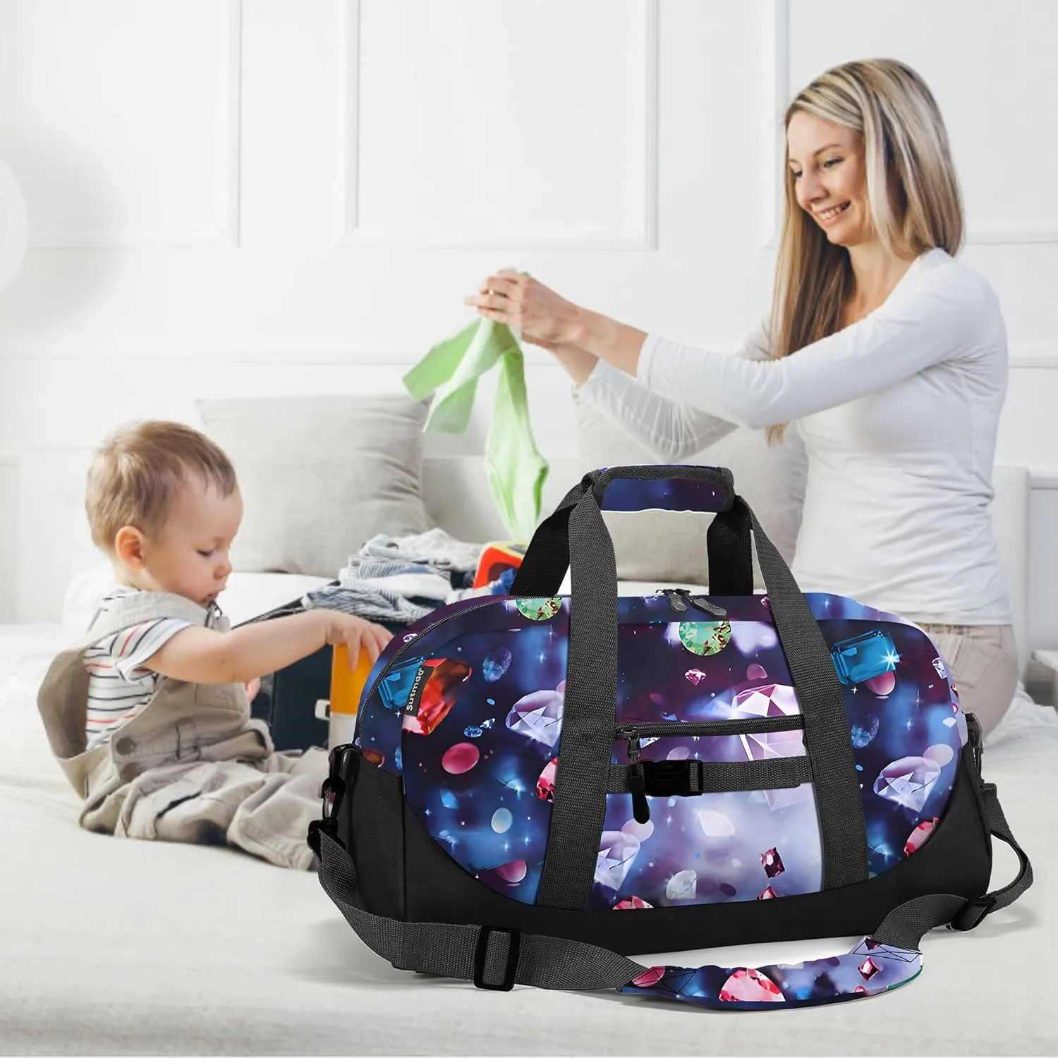 Stumdo Kids Overnighter Duffel Bags for kids, Carry-On Size & Ideal for School Practice or Overnight Travel Weekender Tote for Travel Gym Sport bag for Boys & Girls, 11-zshi, Style