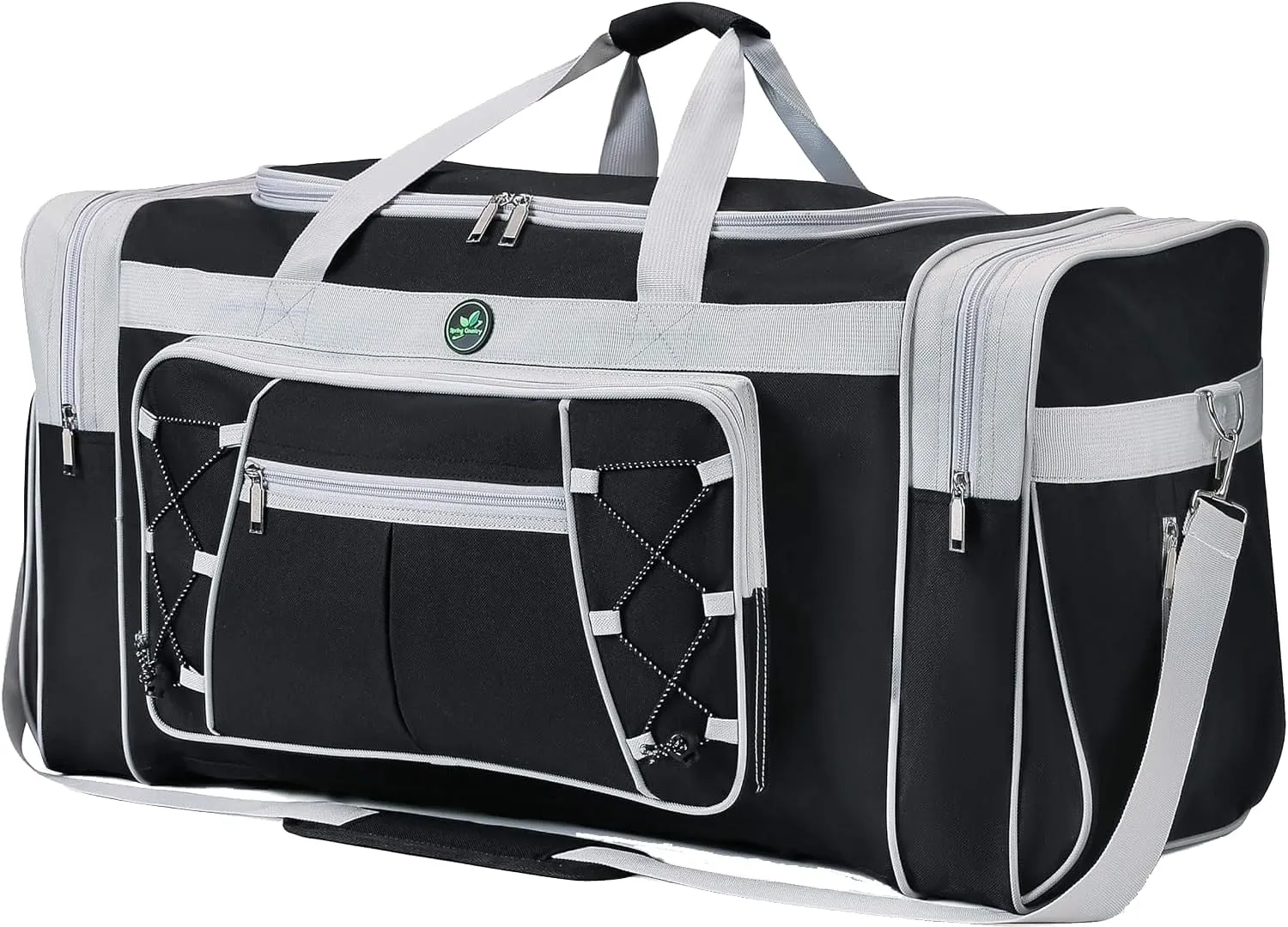 Travel Duffle Bags for Men Weekender Over Night Carry On Bag Lightweight Extra Large Oxford Duffel Gym Sturdy Luggage Water-proof for Men & Women 26" (Blue Gold), Black White, X-Large